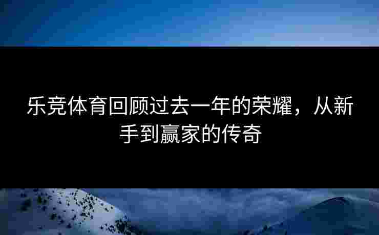 乐竞体育回顾过去一年的荣耀，从新手到赢家的传奇
